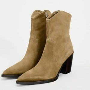ZARA HEELED COWBOY ANKLE BOOTS